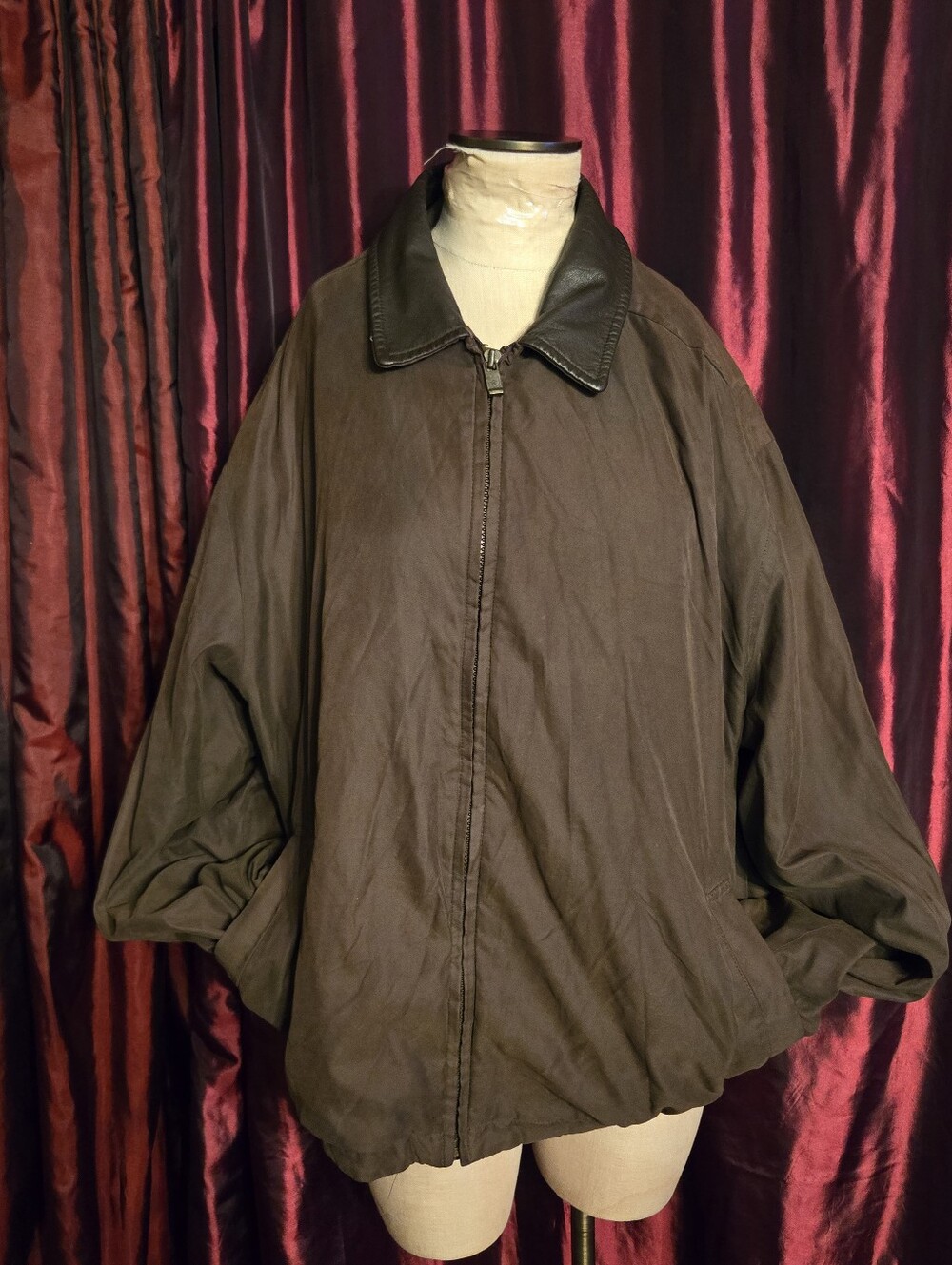 Dockers Black Bomber-Style Jacket with Satin Pocket Panels